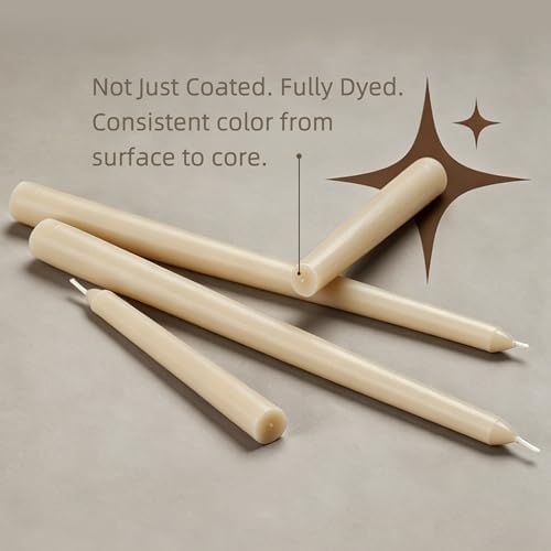 Viyffo Taper Candles, 12 Inch, 12 Pack, Nougat Brown – Unscented - Image 6