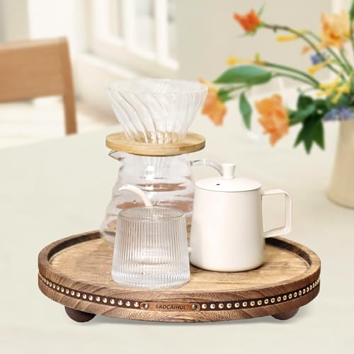Decor Decorative Round Tray 11.81in for Home Decor for Coffee Table Farmhouse Kitchen Table Living Room Bathroom Centerpiece Tray Decor - Image 4