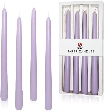 4 PCS Scented Taper Candles Purple 10 inch Long Candle Sticks Soothing Lavender Fragrance Smokeless Tapered Candle for Wedding Decor,Festival and Special Occasions by XINAOBAOLUO