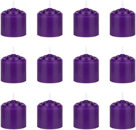 Mega Candles 12 pcs Unscented Purple Votive Candles, Hand Poured Wax Candle 10 Hours 1.38 Inch x 1.5 Inch, Home Décor, Wedding Receptions, Centerpieces, Occasions, Events, Festivities, Meditations by MEGA+CANDLES