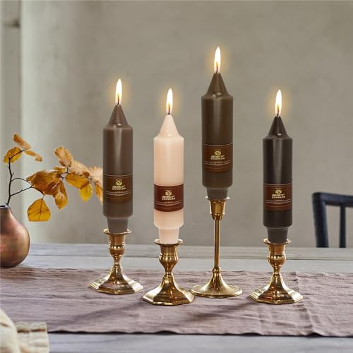 Taper Candle Brown Candlesticks,4pcs Short Candle Stick 5 inch Tapered Candles Small Twisty Candlesticks for Home Décor Weddings Women Gifts (7D4PC-COFFEEGRA) - Image 3