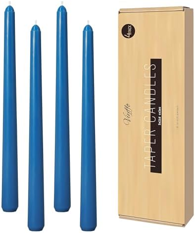 Viyffo Taper Candles, 10 Inch, 4 Pack, Cornflower Blue – Unscented by Viyffo