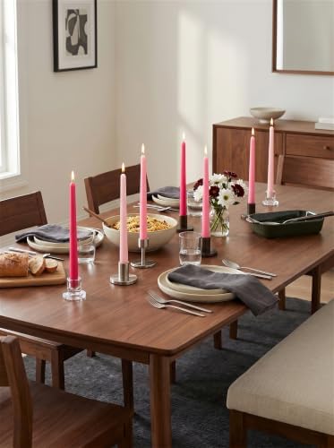 10" Classic Taper Candles, Three Pink Shades, 7-8 Hours Long Burning, Unscented Tall Candlesticks - Image 3