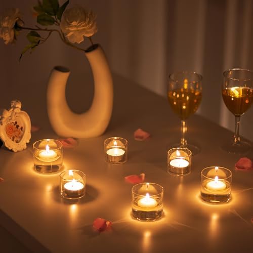Romadedi Clear Glass Votive Tealight Candle Holders, 24 Packs - Image 4