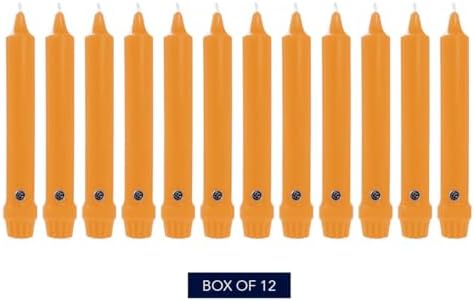 Colonial Candle Unscented Taper Candle, Classic Collection, Caramel, 8 in, Pack of 12 - Up to 6 Hours Burn - Image 2