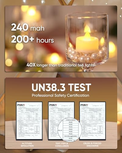 Homemory 24-Pack Flameless Tea Lights Candles Battery Operated, 200+ Hours - Image 3