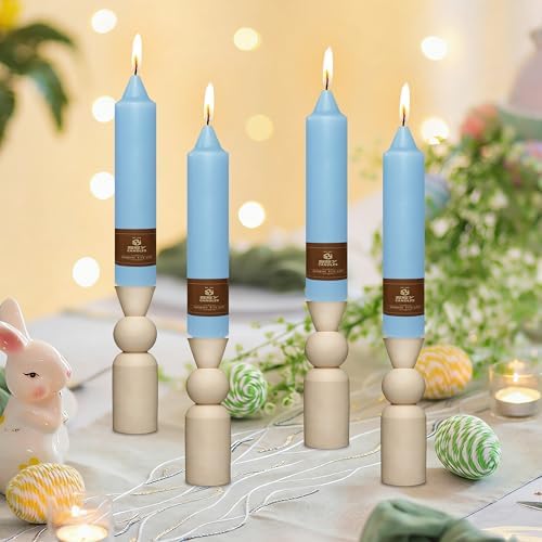 4 Pack Taper Candles Blue Tapered Candles 7 Inch Smokeless Candle Unscented Short Candlesticks Ideal for Weddings Dinner Parties Home Decor - Image 2