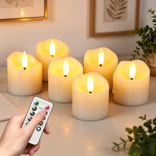 Wondise 2" Real Wax Flameless Votive Candles with Remote Timer by Wondise