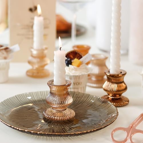 WDHODEC Gold Candlestick Holders 12PCS Glass Taper Candle Holders for Table Centerpiece Colorful Candle Sticks for Wedding, Party and Festival Decoration - Image 4