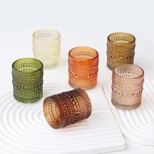 WDHODEC Brown Green Glass Tealight Candle Holders Set of 24 - Hobnail Vintage Votive Holders for Fall, Winter Wedding, Christmas Table Centerpiece Decor - Image 3