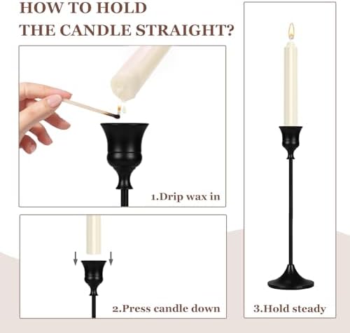 Candlestick Holders Black, 12 Packs Taper Candle Holder for Candlesticks, Candle Sticks Holder Decor for Home Decor - Image 4