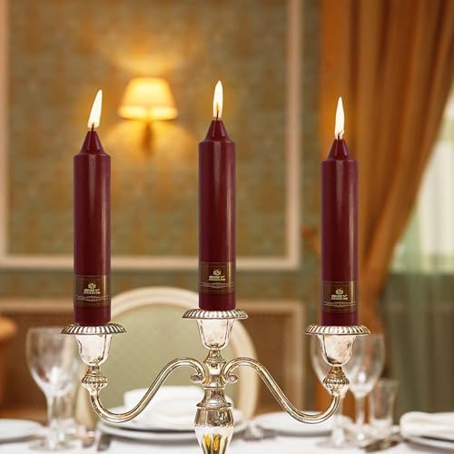 Red Taper Candles Unscented Tapered Candlesticks 7 Inch Dinner Candle 4 PCS Smokeless Candle for Christmas Household Wedding Home Decor - Image 2