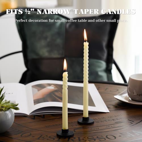 1/2 Inch Skinny Spiral Beeswax Taper Candles - 15 inch Tall Thin, 16-Pack - Image 5