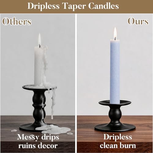 Ashlux 12 Pack Taper Candles, 10 Inch Unscented Palm Candlesticks Dripless - Image 5