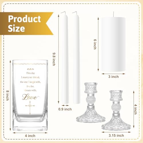 Foldtier 3 Pcs Wedding Unity Candle Set for Church Ceremony, Cross - Image 2