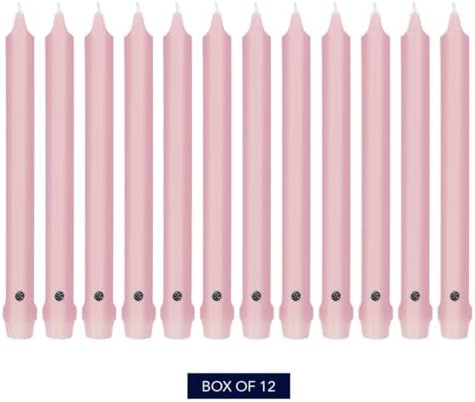 Colonial Candle Unscented Taper Candle, Classic Collection, Persian Pink, 10 in, Pack of 12 - Up to 8 Hours Burn - Image 2