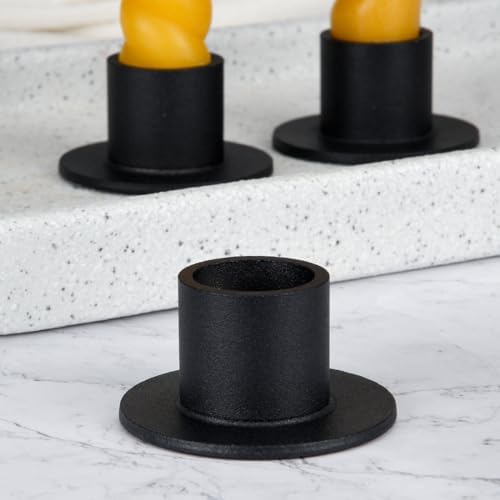 DEYBBY Black Metal Taper Candle Holders Set of 8 - Image 5