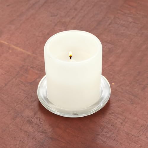 WGV Tea Light Votive Candle Holder Plate 4" W, Clear Flat Plate Glass, Small Home Accent Decor, 24 Pc - Image 4