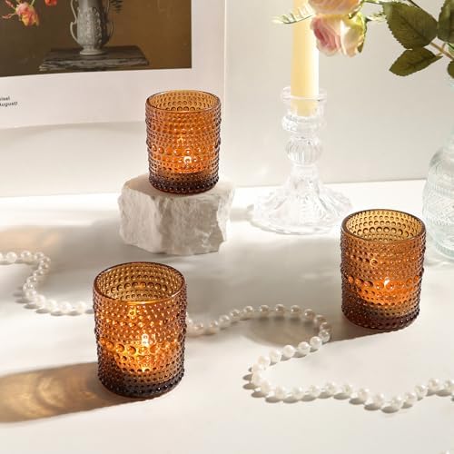 36 Pack Votive Candle Holders, Amber Vintage Candles Holders for Christmas - Image 2