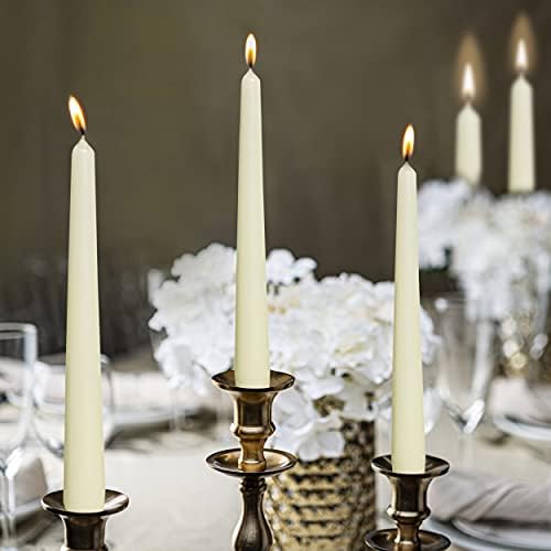 BOLSIUS 20 Count Unscented 10 Inch Ivory Household Taper Candles - 8 Hours Burning Time - Premium European Quality - Smokeless Dripless Taper Candlesticks - Great for Home Décor, Dinners, and Parties - Image 5
