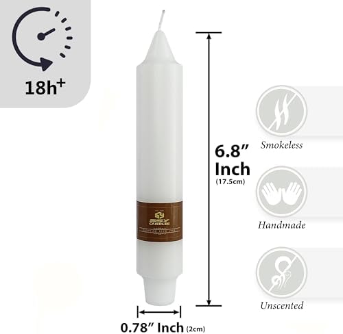 White Taper Candle Candle Sticks, 7 Inch Mini Pillar Candles, 4PCS Handmade Unscenteds Candlesticks for Festive, Party, Spell, Wedding, Home Decor - Image 2