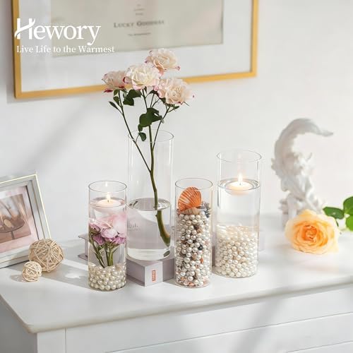 Hewory Glass Cylinder Vases for Centerpieces: 12Pcs Clear Small Bud Vases - Image 2