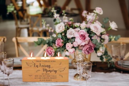 Sympathy Bereavement Gift for Loss of Loved One - Memorial Candle Holders - Handcrafted Wooden Keepsake with Poem - Condolence for Loss of Mother, Father (in Loving) - Image 6