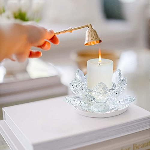 Crystal Lotus Flower Tealight Candle Holders/Glass Tea Light Candlestick Decor Decoration for Christmas Home Wedding Party… (Clean 2pcs) - Image 5