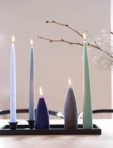 Kunstindustrien® Taper Candles – Set of 4, 13.8" – Made in Denmark, Long Burning Candles 15h, Unscented & Smokeless Candlesticks – Elegant Tall Candles for Weddings, Dinners & Home Decor (Pastel Blue) - Image 5