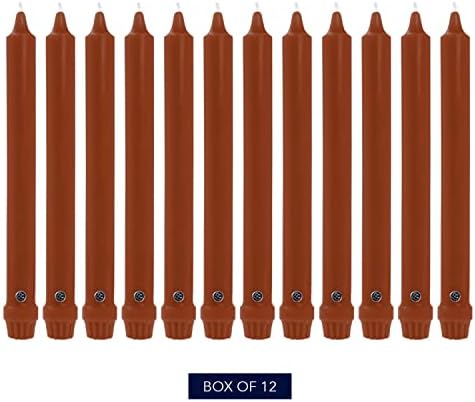 Colonial Candle Unscented Taper Candle, Classic Collection, Amber, 10 in, Pack of 12 - Up to 8 Hours Burn - Image 2