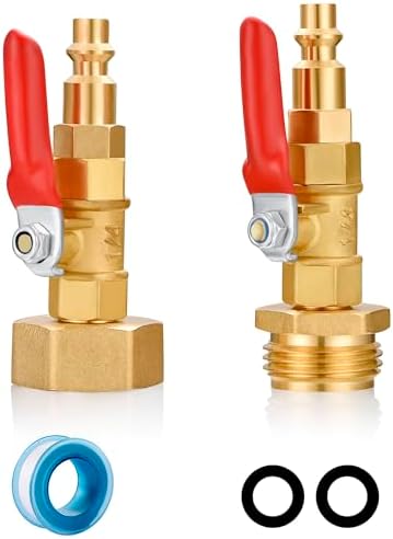 RV Garden Hose Blowout Adapter, Brass Ball Valve by SIGURANTA
