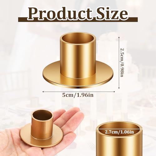 24 PCS Gold Taper Candle Holders, Short Skinny Vintage Candlestick Holders - Image 2