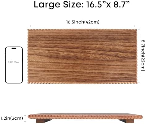 Beaded Wood Risers 16" Rustic Display Stand for Boho Decor(Rustic Brown) - Image 3
