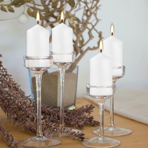 Howemon 20 Pcs Bulk Long Burning Wax Pillar Candles 2" x 4" Dripless Unscented Smokeless for Wedding Party Spa Lantern Fireplace Home(White) - Image 6