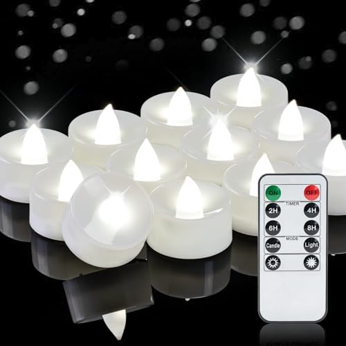 Homemory 12-Pack Remote Flameless LED Battery Tea Light Candles, 400+Hrs by Homemory