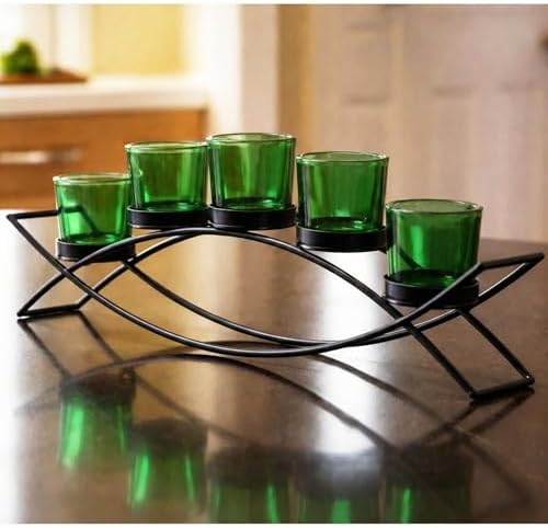 Seraphic Candle Holders for Table Centerpieces, Dining Room Decor, Green by Seraphic