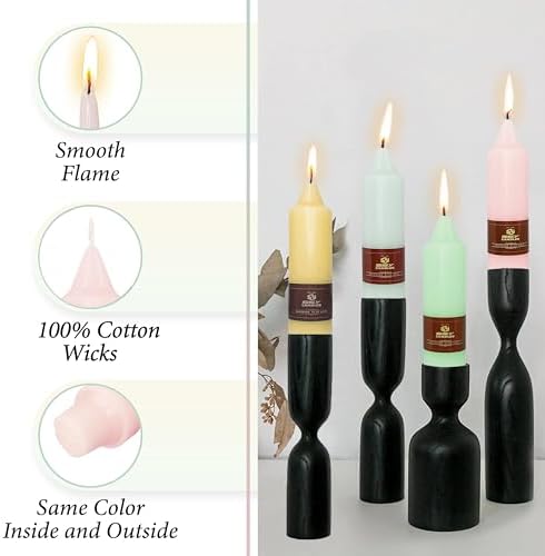 Pastel Candy Colored Short Taper Candle Candle Sticks, Cute 5 Inch Mini Pillar Candles Small Taper Candles, 4PCS Handmade Unscenteds Candlesticks for Festive, Party, Spell, Wedding, Home Decor - Image 3