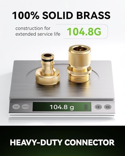 RainPoint Garden Hose Quick Connectors, Heavy Duty Solid Brass 3/4 Inch GHT, Universal Leak-Proof Fittings for Easy Water Hose Connection (2 Sets) - Image 5