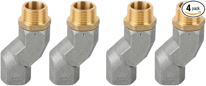 EVIL ENERGY 1" NPT 2PCS Fuel Transfer Hose Swivel 360 Rotating Connector for Fuel Nozzle Multi Plane Swivel (Pack of 2)