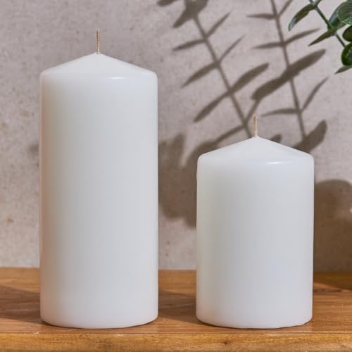 Simply Soson White Pillar Candles 3x4 Set of 6, Unscented Bulk Pack - Image 5