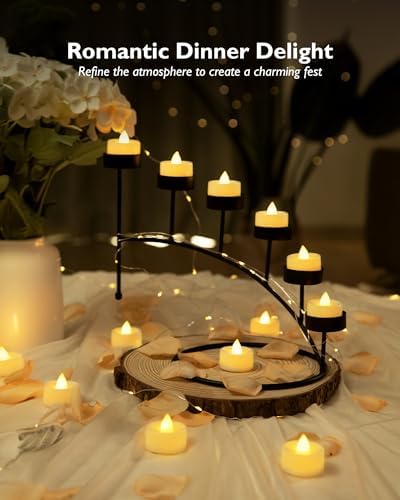 BEICHI 24Pack Battery Operated Tea Lights with Timer, 6H Timer Built-in - Image 3