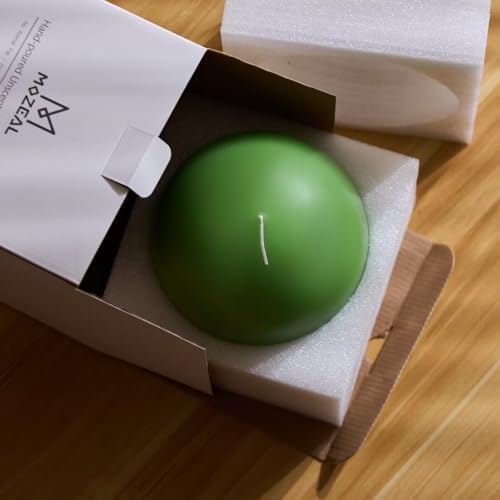 MOZEAL Hand-Poured, 6 Inch Green Large Round Ball Candles - Elegant Green Round Pillar Candles, Dripless, Unscented, Smokeless, Ideal for Spring Celebrations. - Image 6