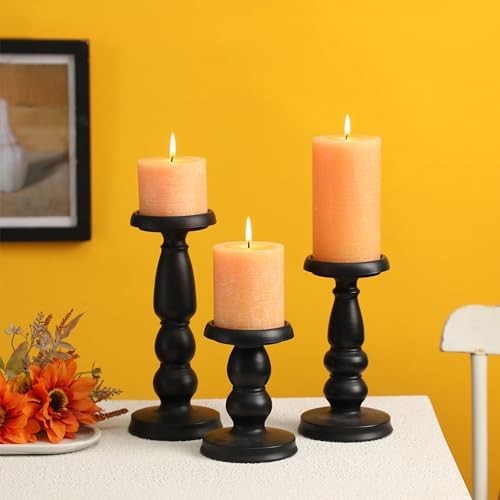 3x6 Inch Yellow Pillar Candles - Set of 3, Unscented, Large, Smokeless Dripless Candles for Dinner Table Decor, Home Rustic Decor, Fall Centerpieces - Image 5