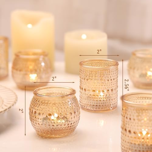 16 Pcs Gold Votive Candle Holders- Gold Centerpieces for Tables, Assorted Tealight Candle Holders for Wedding Table Decor, Rehearsal Dinner, Engagement, Birthday Party Decorations - Image 2
