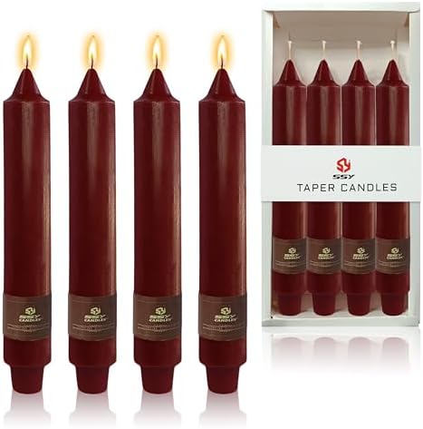 Red Taper Candles Sticks Unscented 9 inch Tapered Candle Ideal as Dinner Smokeless Long Burning Candlesticks for Weddings Dinner Party Home Decor by XINAOBAOLUO