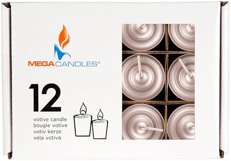 Mega Candles 12 pcs Unscented Rose Gold Votive Candles, Hand Poured Wax Candle 10 Hour 1.38 Inch x 1.5 Inch, Home Décor, Wedding Receptions, Centerpieces, Occasions, Events, Festivities, Meditations - Image 3