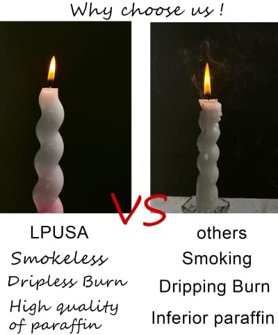 Brown Spiral Taper Dinner Candles Conical Stick Candles Wax Unscented Dinner Candle Dripless for Home Decor, Relaxation 7.6inch,Set of 4（Brown） - Image 4
