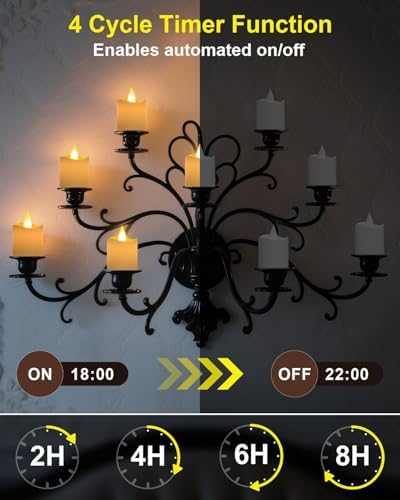SoulBay Flameless Candles Rechargeable with Remote, 6pcs Electric LED Fake White Votive Candles with Charging Base and Timer, Flickering Decorative Lights for Home Table Holidays Christmas Décor - Image 4