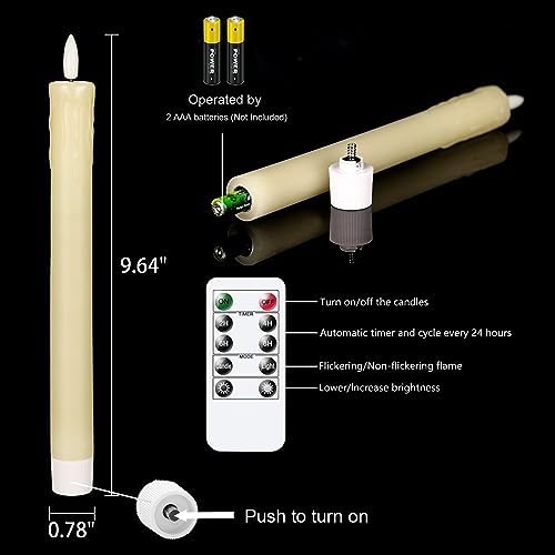 GenSwin Drip Wax Flameless Taper Candles Battery Operated with Remote Timer - Image 6