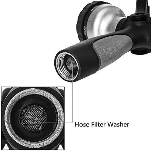 Garden Hose Nozzle with Quick Connect Set - Zinc Alloy High Pressure Sprayer, Fireman Style Handle for Car Wash & Plant Watering，Black-grey - Image 5
